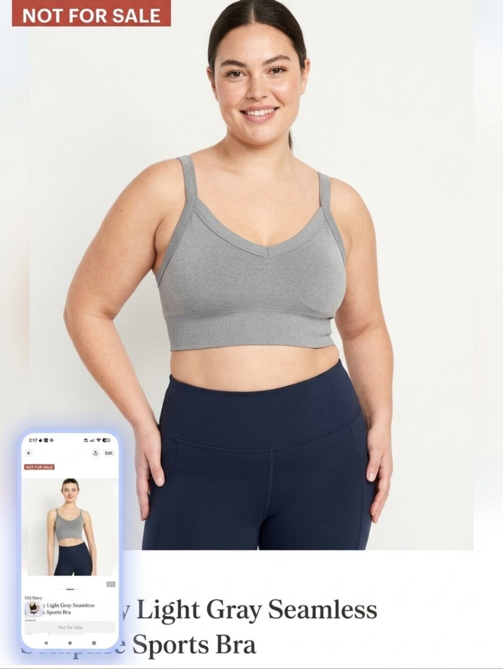 Old Navy Light Gray Seamless Longline Sports Bra